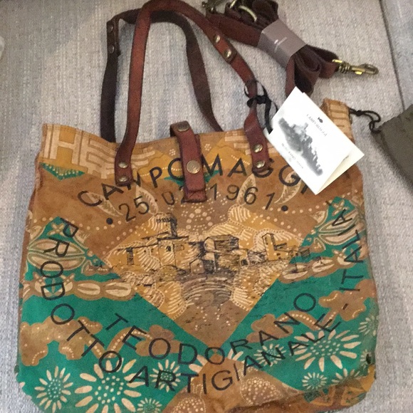 NWT Campomaggi Italian Canvas Tote - Picture 2 of 7